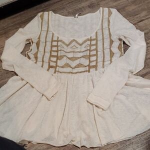 🌻💛 Free People cream and gold Tunic